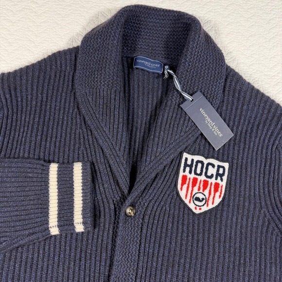 Vineyard Vines Men XXL Shawl Collar Cardigan Sweater Extrafine Merino Wool Blend